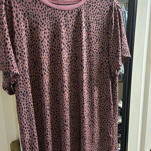 Pink and Black Leopard Print Women's Top